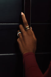 Plump Silver Ring, Yellow Gold Plating, Natural Green Agate + Sun Gift